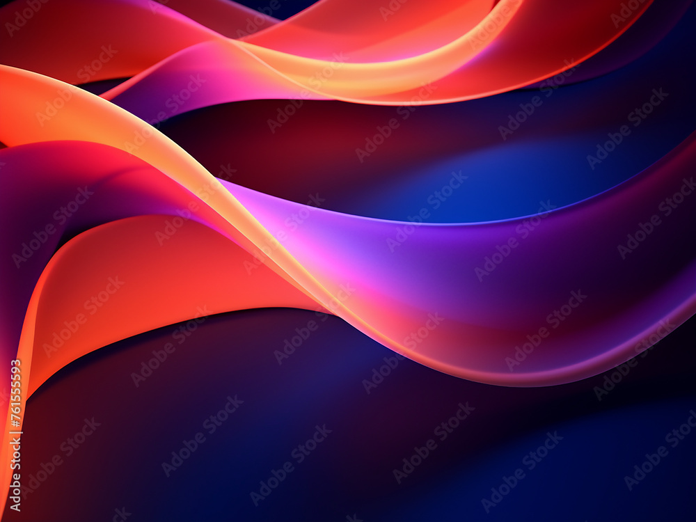 Naklejka premium Bright backdrop with abstract curves. AI Generation.