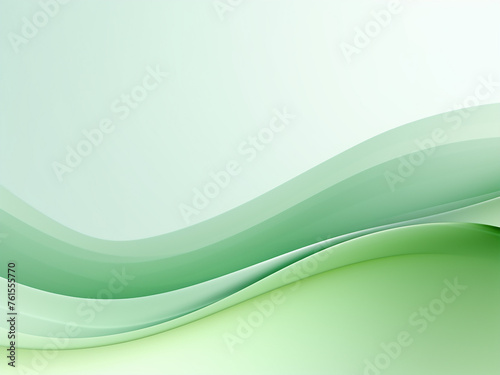 Green background adorned with graceful curves. AI Generation.