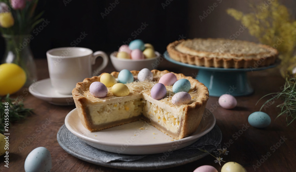 Easter cake on table Easter cake on table