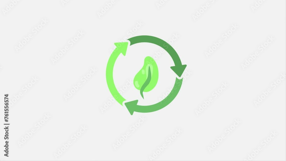 Eco-friendly animation, with recycling symbol Eco-friendly animation, with recycling symbol