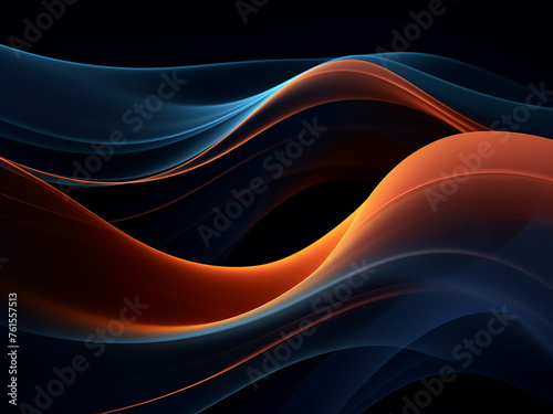 Dark background complemented by intricate geometric waves. AI Generation.