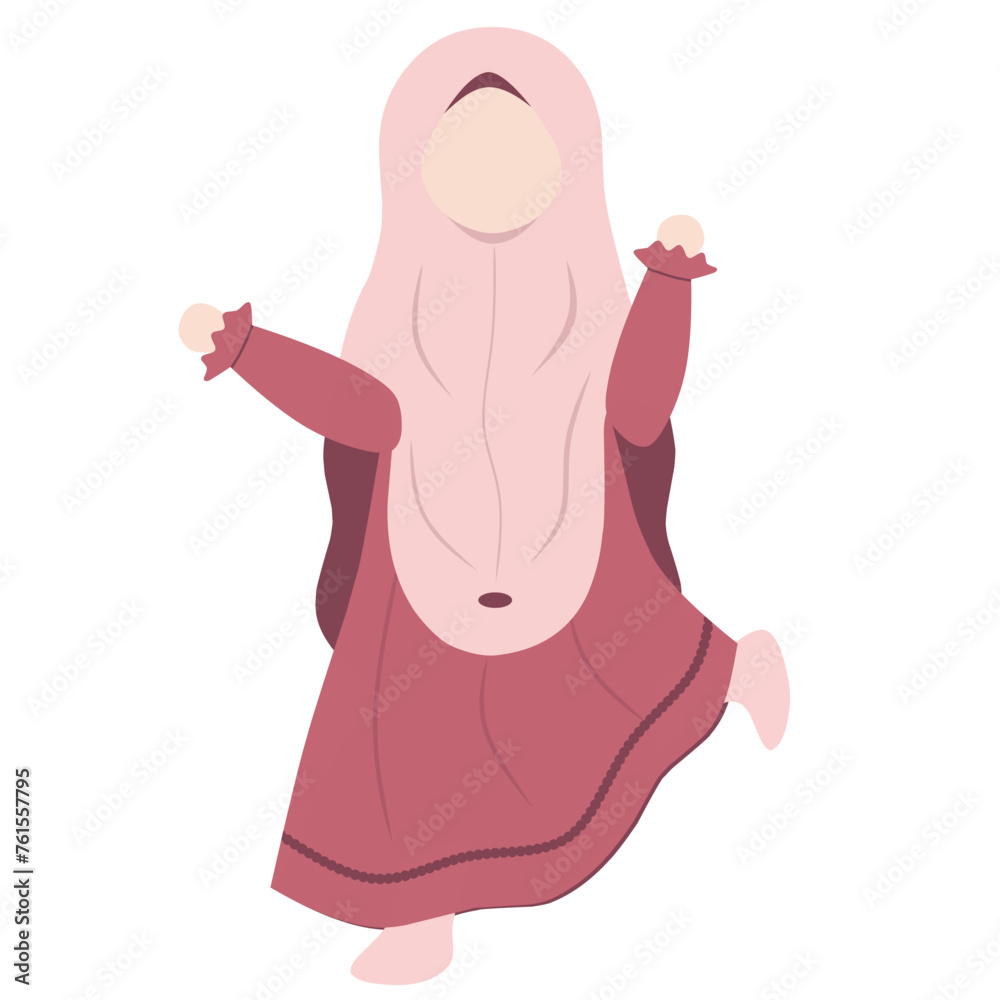 Little Girl Muslim Illustration