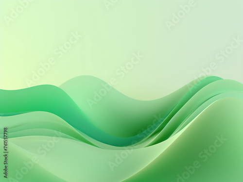 Mesmerizing green background with geometric waves. AI Generation.