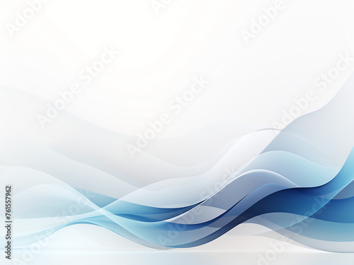 Geometric waves on a clean white background. AI Generation.