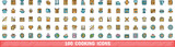 100 cooking icons set. Color line set of cooking vector icons thin line color flat on white