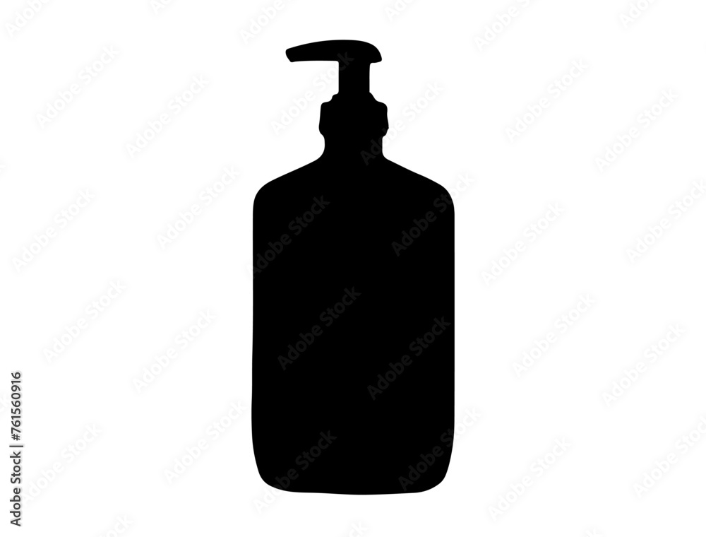 Lotion bottle silhouette vector art white background Lotion bottle silhouette vector art white background