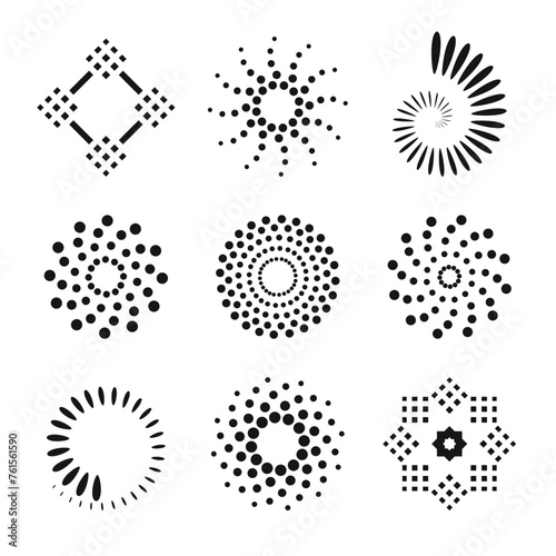 Design Elements Set. Abstract Dots Icons.