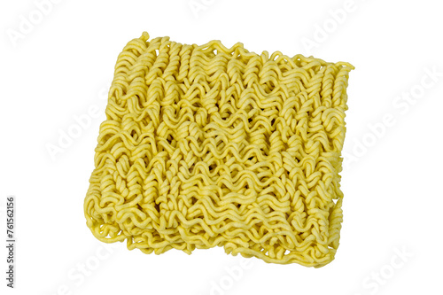 dry ramen noodles isolated on white background