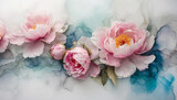 Fond floral. Fleurs de pivoine. Papier peint fleur rose Motif floral abstrait