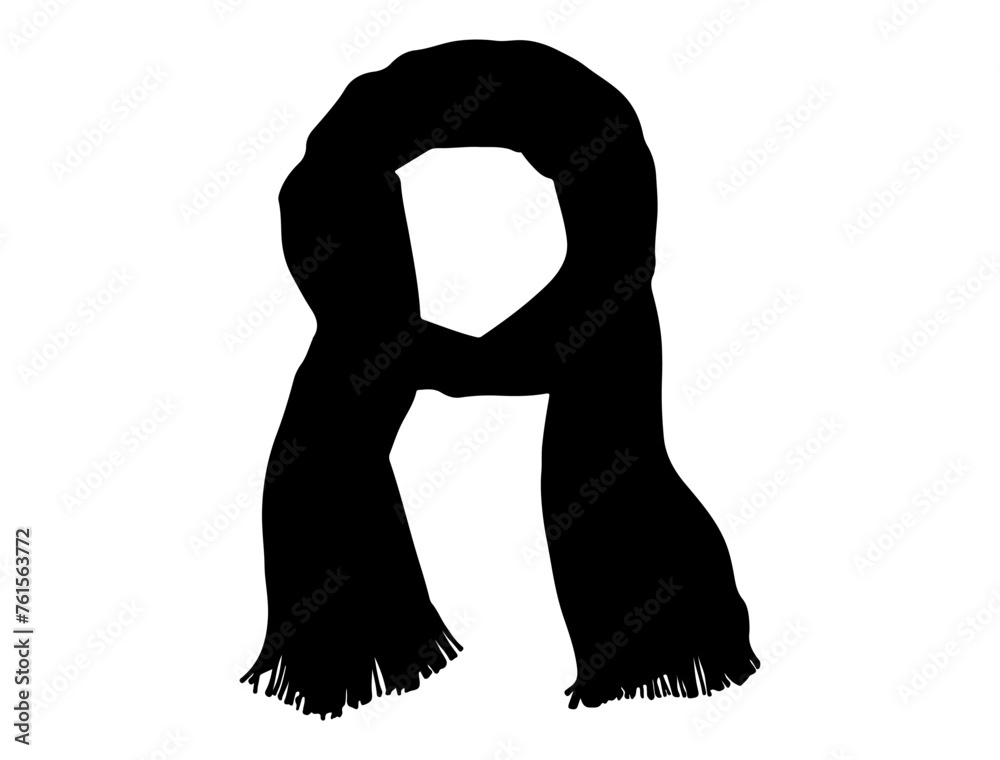 Scarf silhouette vector art white background