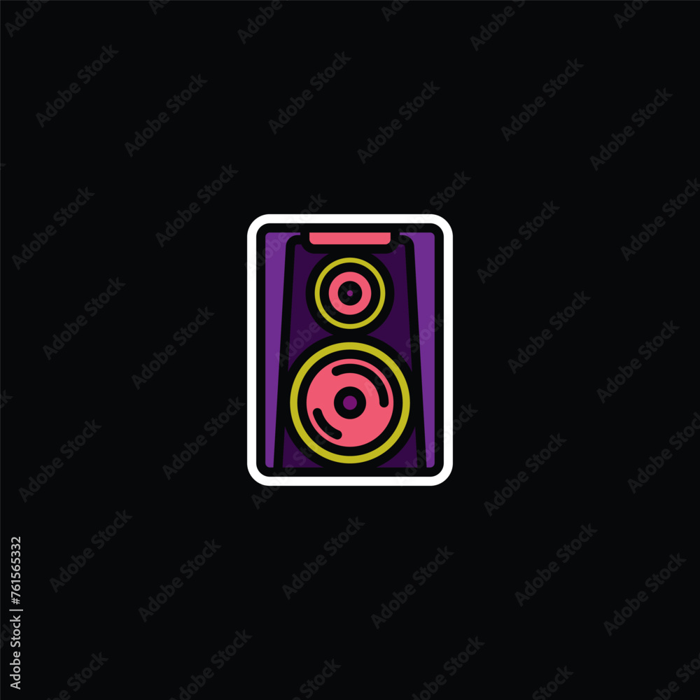 Original vector illustration. The outline icon of a large music speaker. A design element. Original vector illustration. The outline icon of a large music speaker. A design element.