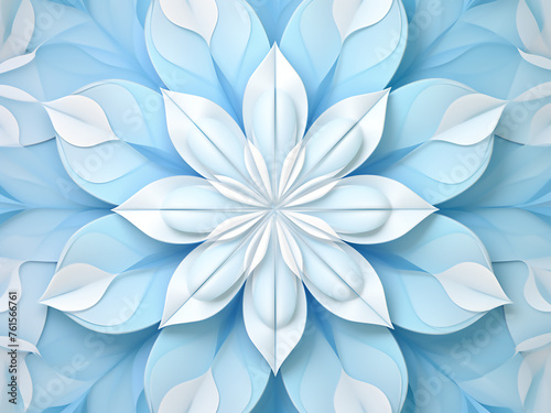 Vibrant Kaleidoscopic Pattern Blue Background. AI Generation.