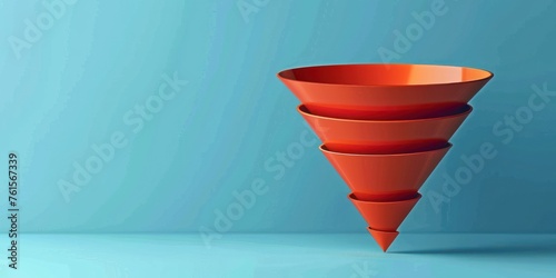 A photo of sales funnel on clean background photo