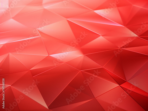 Minimalistic Red Polygon Image. AI Generation.