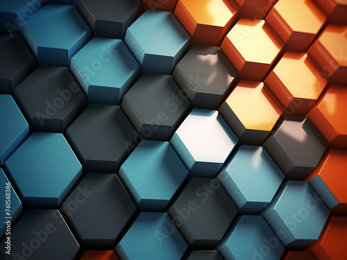 A dazzling illustration of polyhedrons on a bright background. © Llama-World-studio