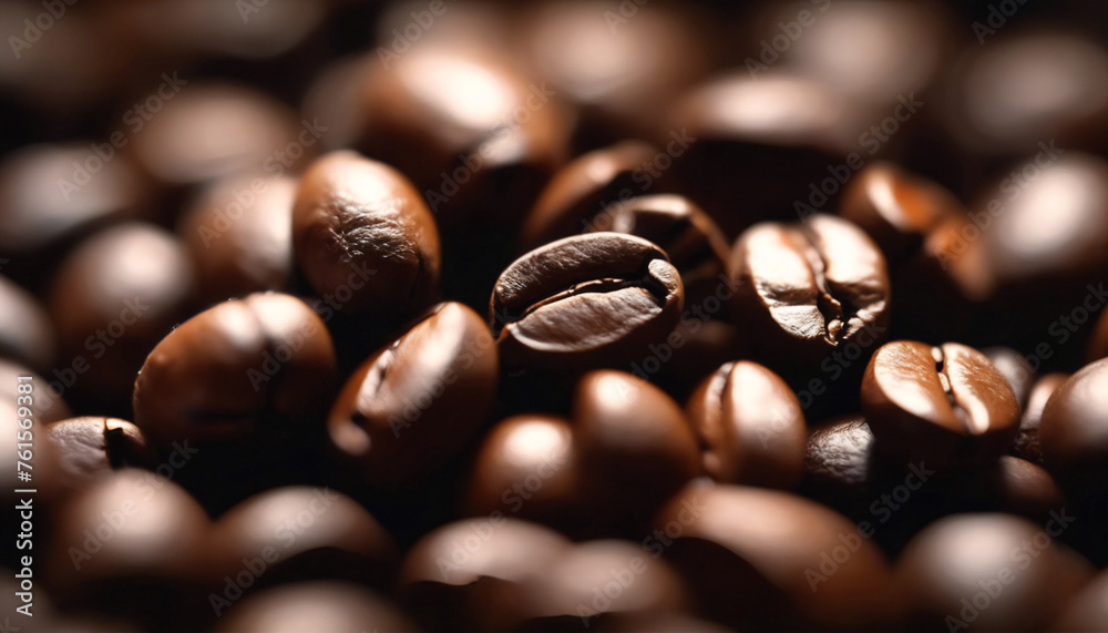 Fototapeta premium Ricchezza Sensoriale- Macrofotografia dei Chicchi di Caffè, Dettagli Sorprendenti