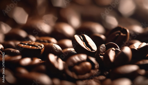 Eleganza del Caffè- Close-Up Dettagliato di Chicchi di Caffè