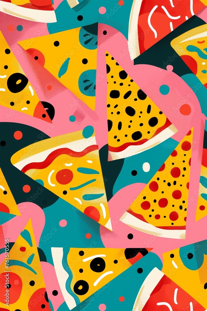 Sunny Pizza Slice abstract art Sunny Pizza Slice abstract art