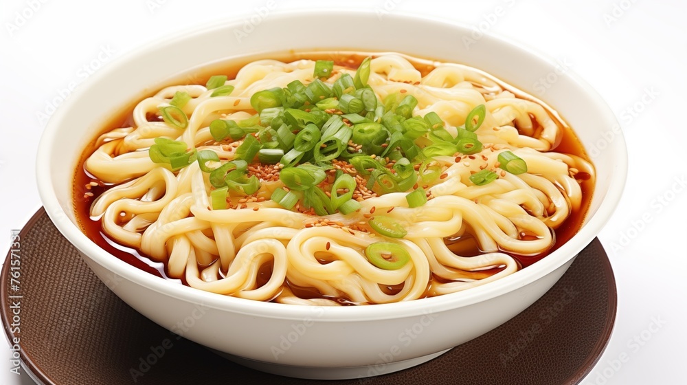Fresh udon noodles topped with minced green onions, creating a fragrant and appetizing dish that delights the senses with its simplicity.
Fresh udon noodles topped with minced green onions, creating a fragrant and appetizing dish that delights the senses with its simplicity.
