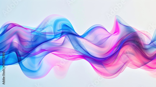 Kinetic abstract design featuring waves of blue and pink, evoking feelings of movement, energy, and playfulness in digital art © Gasi