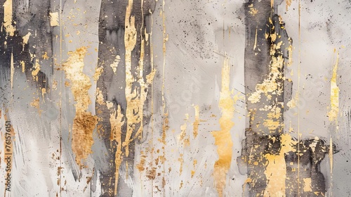 Mesmerizing Abstract Artwork with Lustrous Golden Brushstrokes on a Textured Canvas