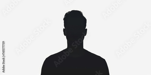 Obraz na płótnie A man's head is shown in silhouette on a white background w salonie