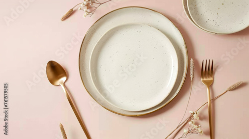 plate with spoon and fork