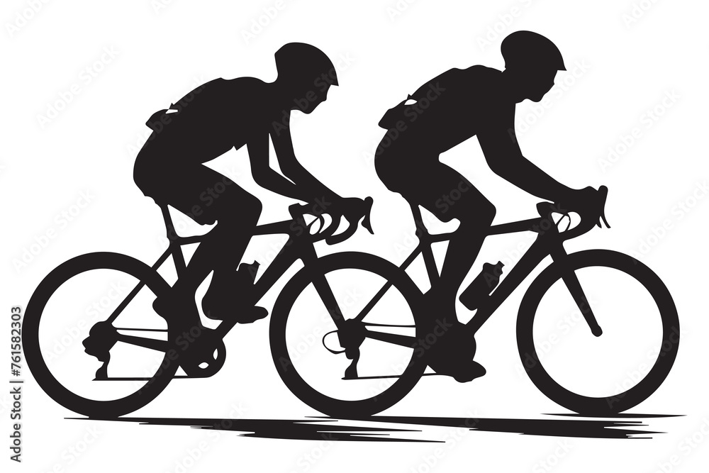 Bicyclists silhouettes collection Vector illustration Bicyclists silhouettes collection Vector illustration