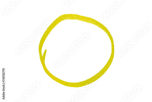 Hand drawn yellow doodle isolated on transparent background. Design element.