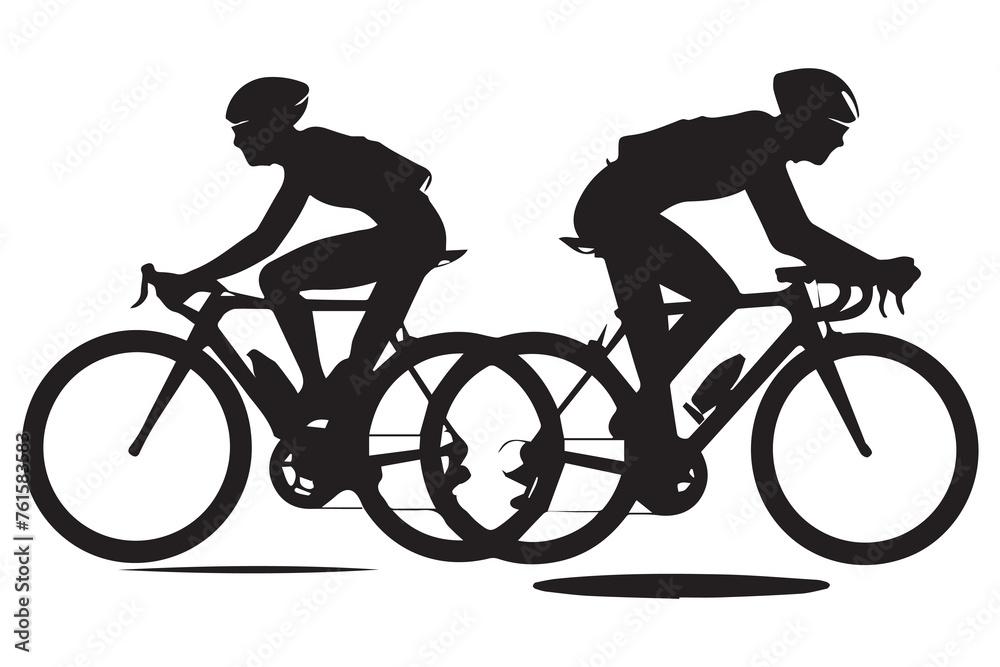 Bicyclists silhouettes collection Vector illustration Bicyclists silhouettes collection Vector illustration