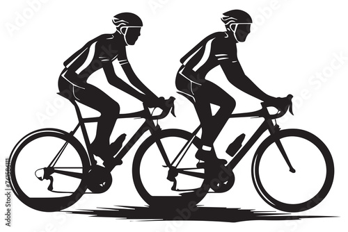 riders silhouettes cycling silhouette