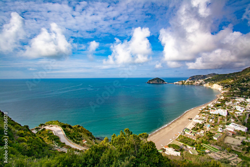 Landscape view of Maronti Beach, Ischia Island