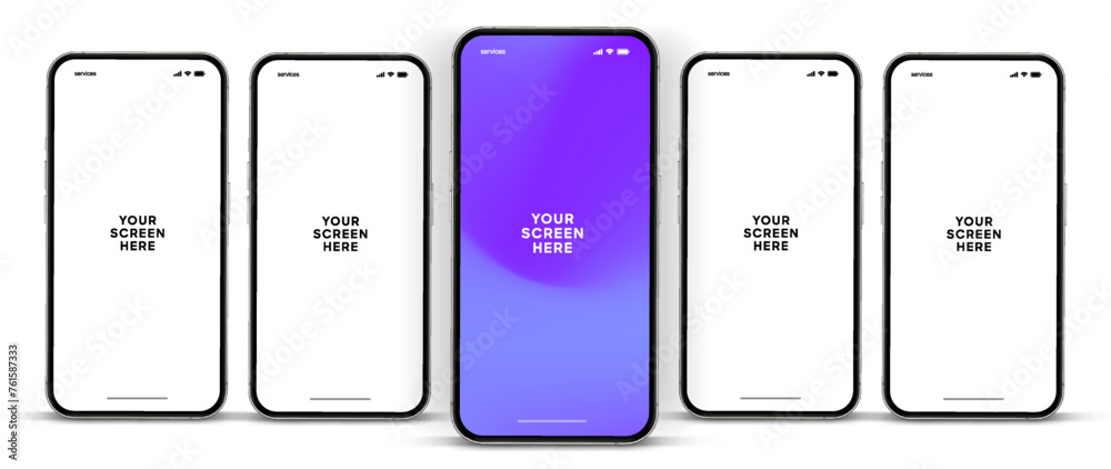 3D realistic high quality smartphone mockup with isolated background. Smart phone mockup collection. Device front view. 3D mobile phone with shadow on white background. 3D realistic high quality smartphone mockup with isolated background. Smart phone mockup collection. Device front view. 3D mobile phone with shadow on white background.