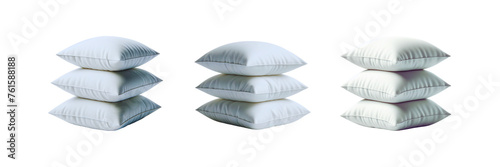  Set of white soft pillows  illustration  isolated over on transparent white background