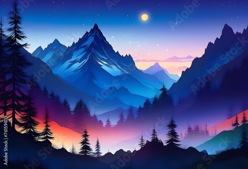 Silhouette Mountains Background  Silhouette  Mountains  Landscape  Nature  Hills  Range  Scenery  Outdoors  AI Generated
