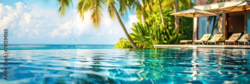 tropical paradise luxury resort background with selective focus
