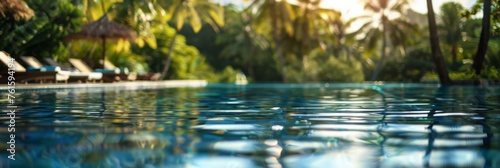 tropical paradise luxury resort background with selective focus 
