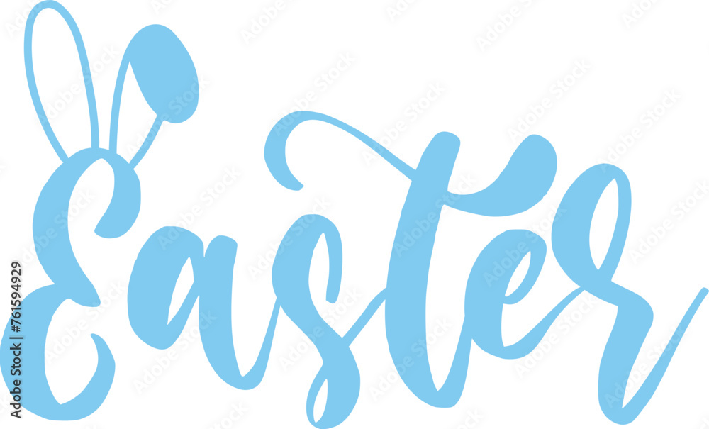 Easter typography clip art design on plain white transparent isolated background for card, shirt, hoodie, sweatshirt, apparel, tag, mug, icon, poster or badge