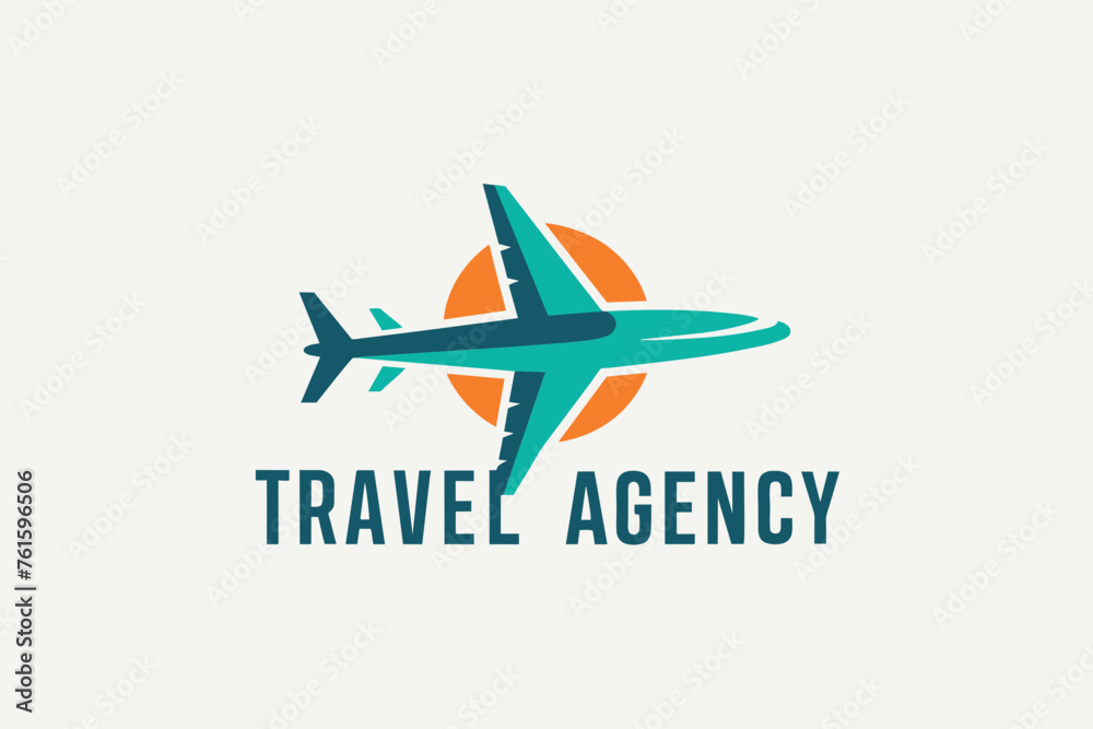 plane logo of travel and travel agency vector min