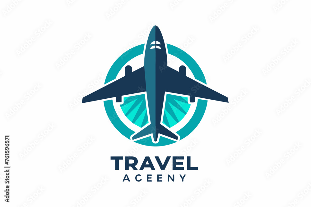 plane logo of travel and travel agency vector min