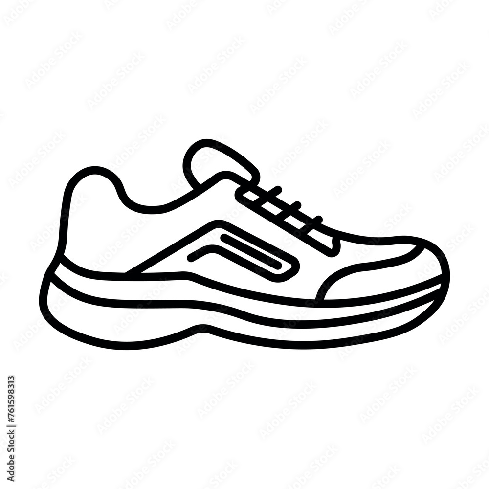 black vector sneaker icon on white background