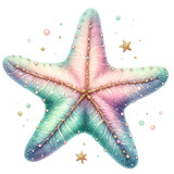 watercolor starfish , starfish in watercolor technique on a white isolated background