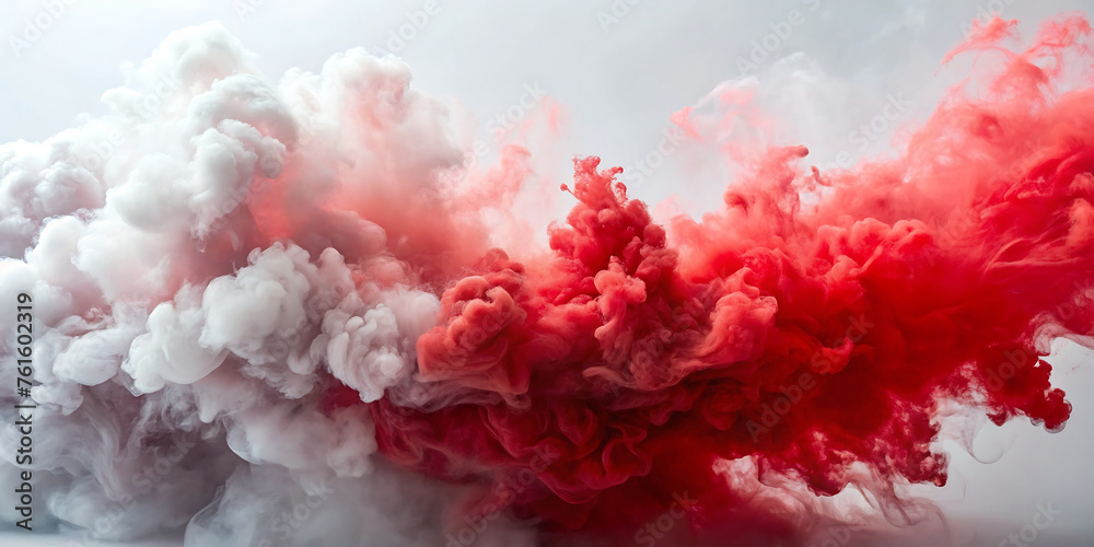 Fototapeta premium red smoke on white background