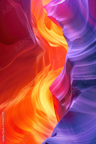 Surreal colorful landscape inspired by Grand Canyon. Abstract colorful background image. Created with Generative AI technology