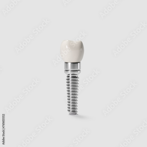 Fototapeta Naklejka Na Ścianę i Meble -  White tooth implant implant cut, healthy tooth or dental surgery.