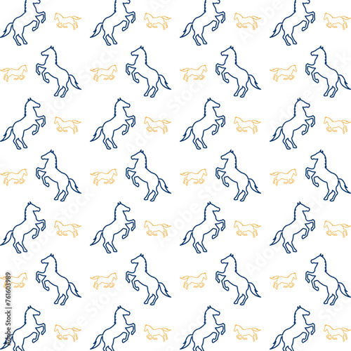 Horse wonderful trendy multicolor repeating pattern vector illustration background