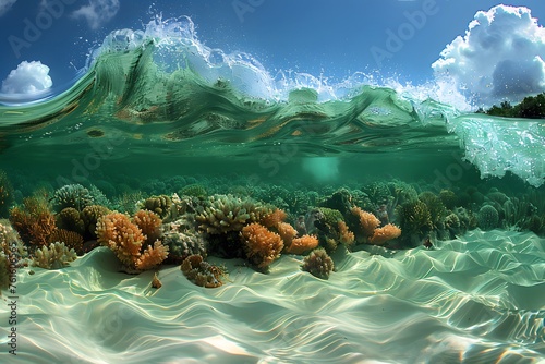 Wave Crashing Over Coral Reef © D
