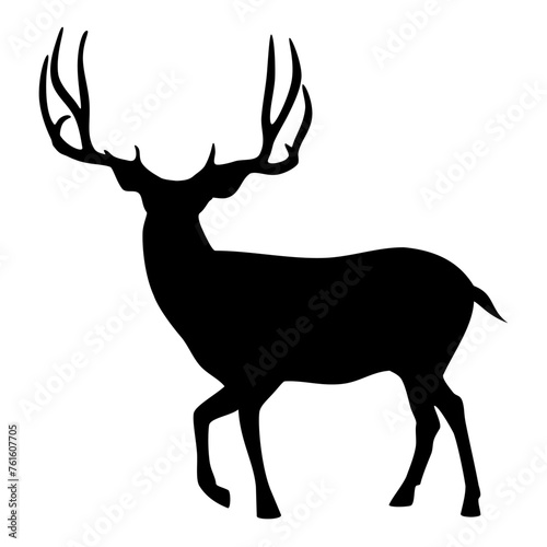 Mule deer silhouette. Vector image