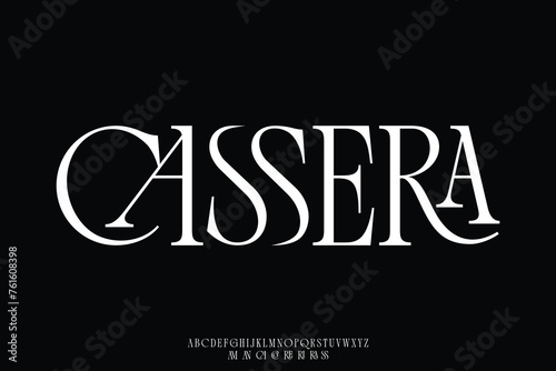 Elegant serif alphabet display font vector with ligature style. Creative serif typeface