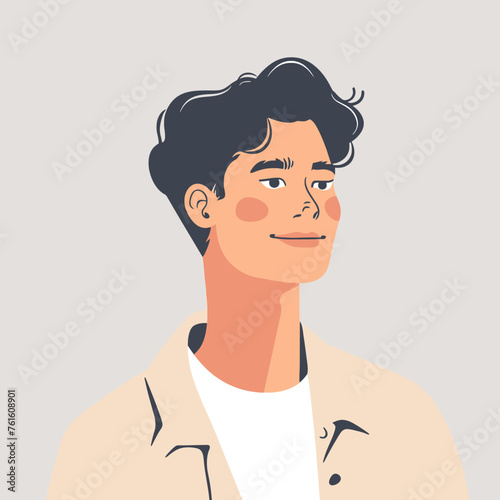 man in smile minimalist Illustration